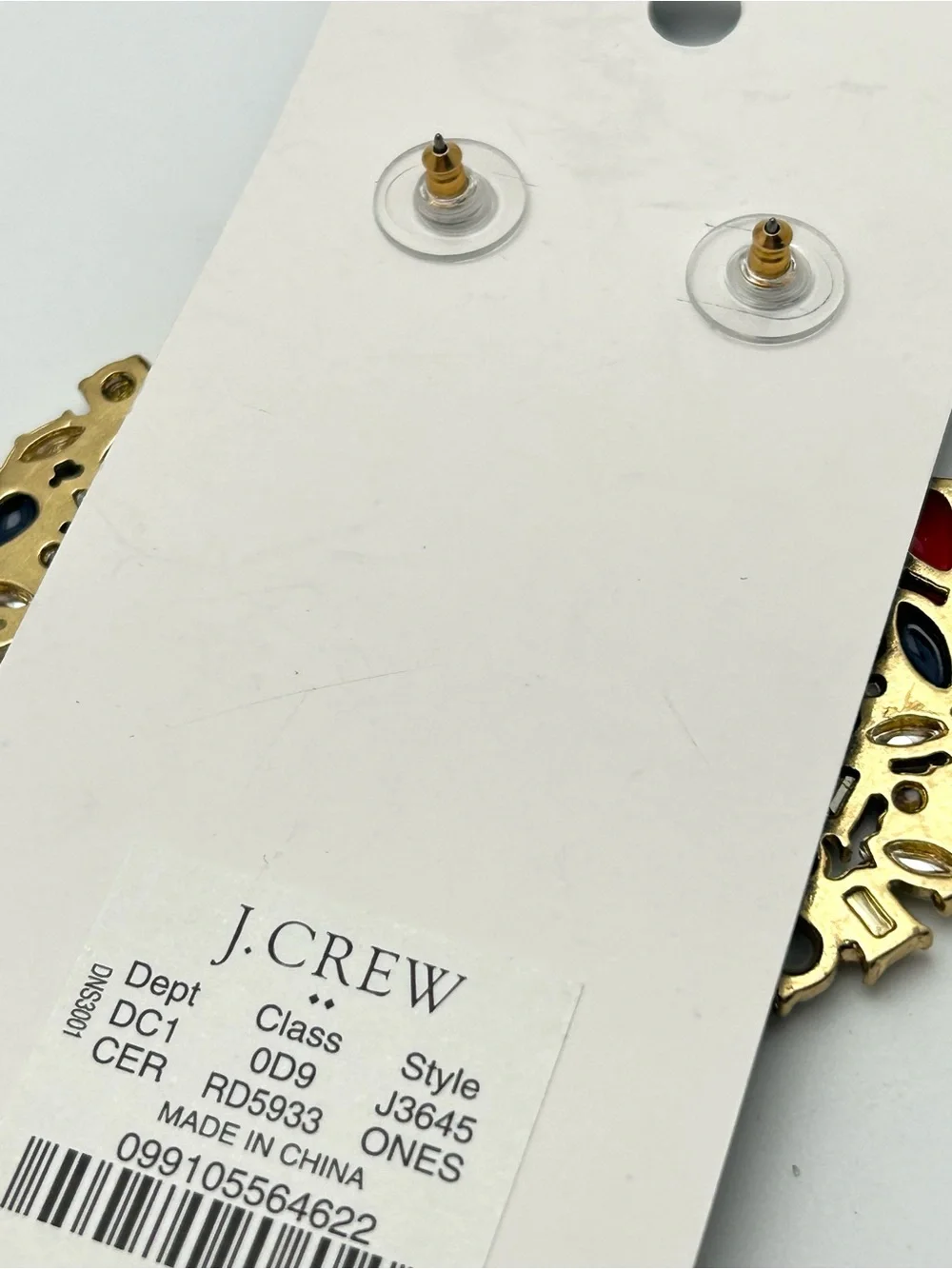 J. Crew Red and Blue Jeweled Earrings NWT